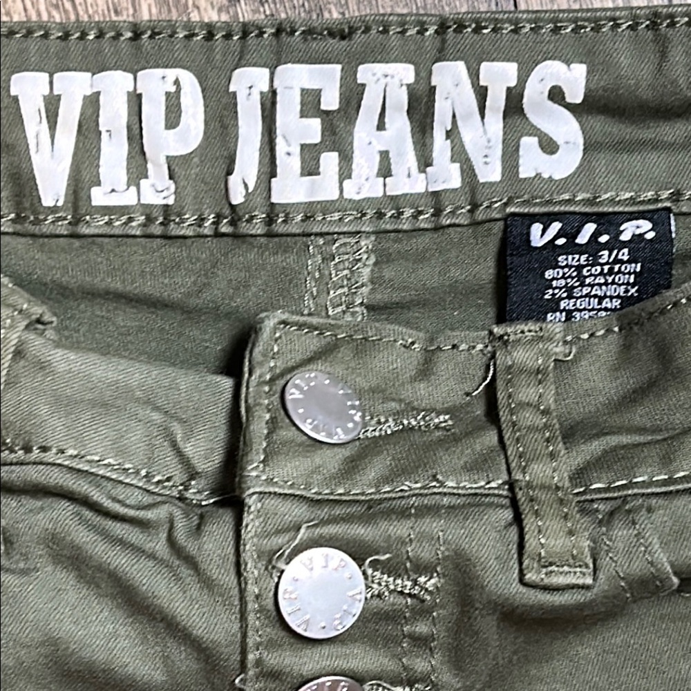 VIP Olive Green Button-Fly Jeans - Picture 2 of 4
